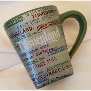 DISNEYLAND RESORT Green Square Base Cup Mug Fantasyland Main Street Tomorrowland